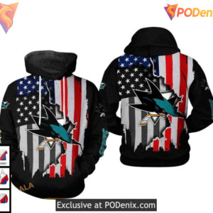 Team Pride Stars And Stripes Custom San Jose Sharks Youth Hoodie NHL Hoodie 3D