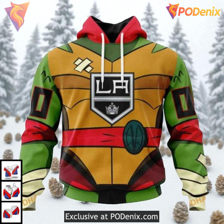 Teenage Mutant Ninja Turtles Cartoon Custom Retro Los Angeles Kings Hoodie NHL 3D