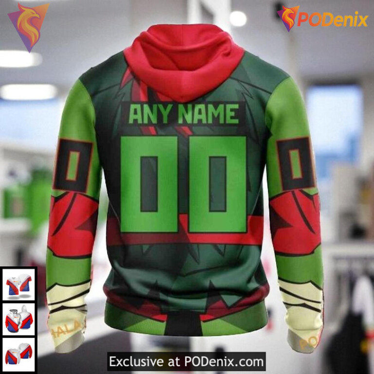 Teenage Mutant Ninja Turtles Cartoon NHL Retro Minnesota Wild Hoodie 3D - 1