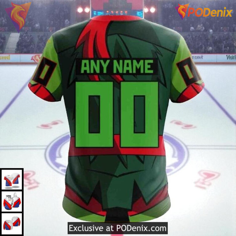 Teenage Mutant Ninja Turtles Cartoon NHL Retro Minnesota Wild Hoodie 3D - 3