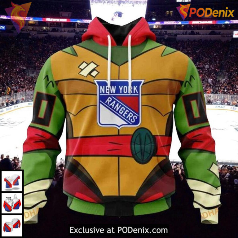 Teenage Mutant Ninja Turtles Cartoon Style Custom New York Rangers Mens Hoodie
