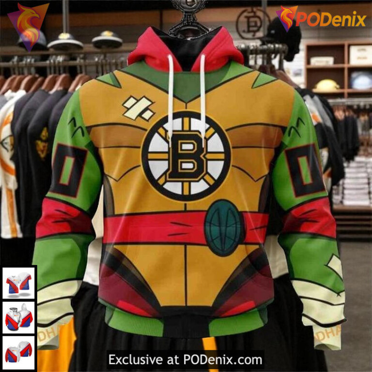 Teenage Mutant Ninja Turtles NHL Boston Bruins Hoodie 3D Fun Unisex