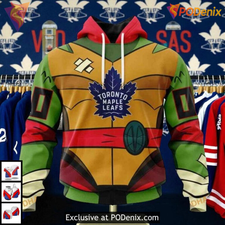 Teenage Mutant Ninja Turtles Toronto Maple Leafs Youth Hoodie, Custom 3D Design