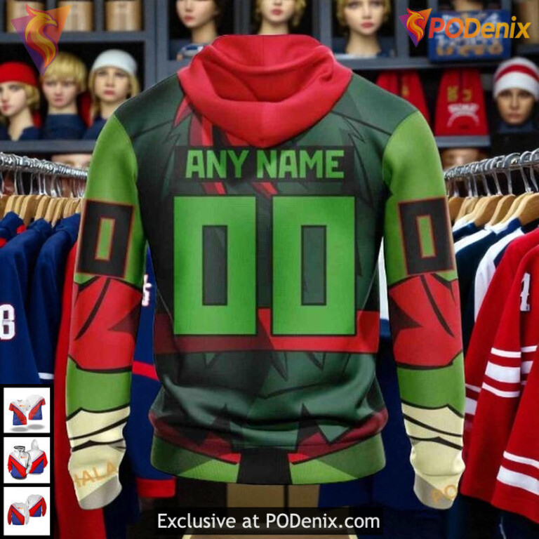 Teenage Mutant Ninja Turtles Toronto Maple Leafs Youth Hoodie, Custom 3D Design - 1