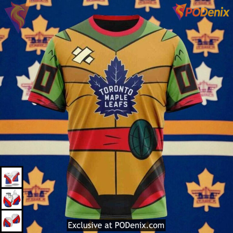 Teenage Mutant Ninja Turtles Toronto Maple Leafs Youth Hoodie, Custom 3D Design - 2