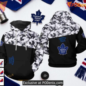 Toronto Maple Leafs Camo Veteran Hoodie, NHL 3D Sweatshirt Clothing