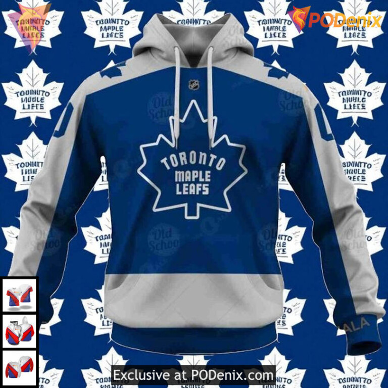 Toronto Maple Leafs Holiday Hoodie, Reverse Retro Alternate Custom Name And Number