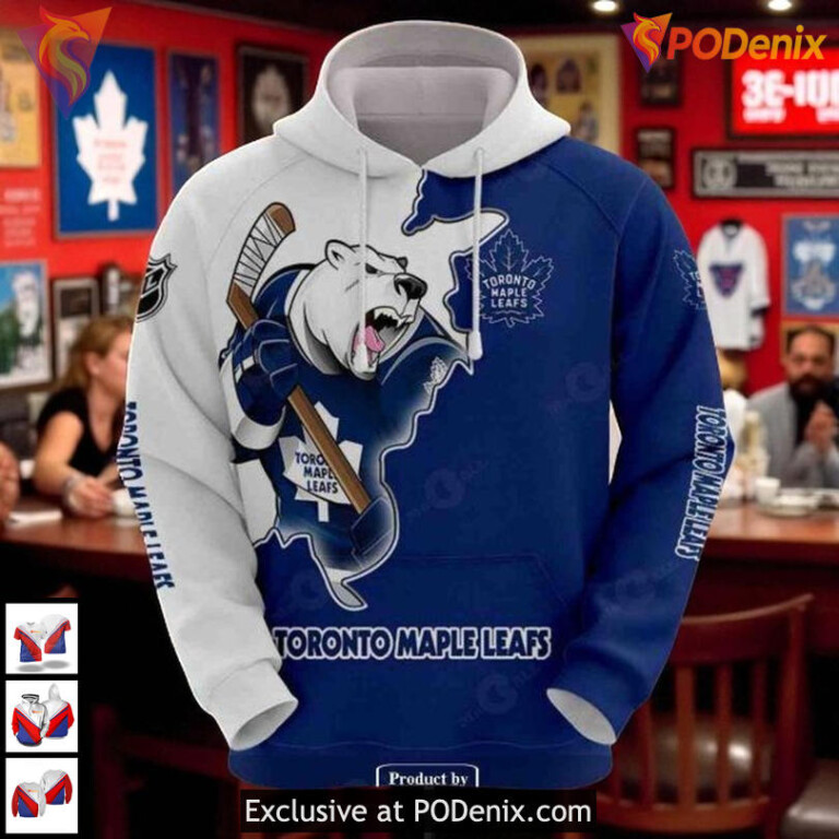 Toronto Maple Leafs Pullover Hoodie, Custom NHL Sweatshirt 3D Shirt Design