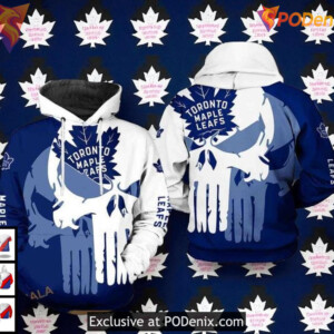 Toronto Maple Leafs Team Skull Hoodie, NHL 3D Sweatshirt Clothing
