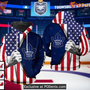 Toronto Maple Leafs US Flag Hoodie, NHL 3D Sweatshirt Apparel