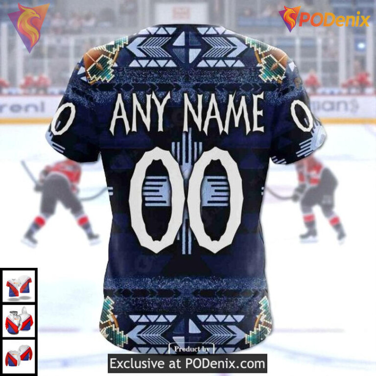 Traditional Native Costume Concept NHL Custom Name Edmonton Oilers Hoodie 3D - 4