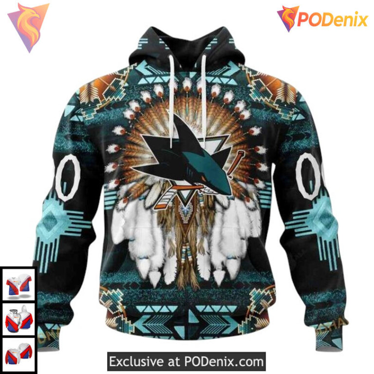 Traditional Native Costume Design Custom San Jose Sharks Mens Hoodie 3D