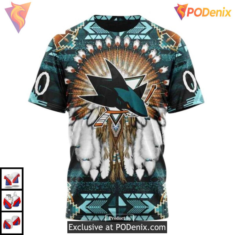 Traditional Native Costume Design Custom San Jose Sharks Mens Hoodie 3D - 2
