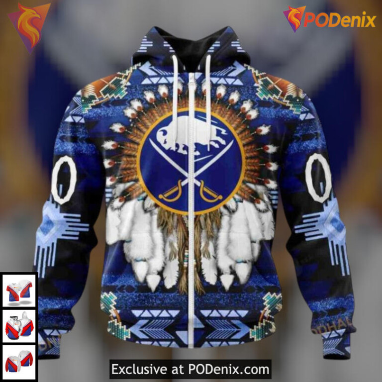 Traditional Native Costume Design NHL Buffalo Sabres Sweatshirt Hoodie 3D - 1