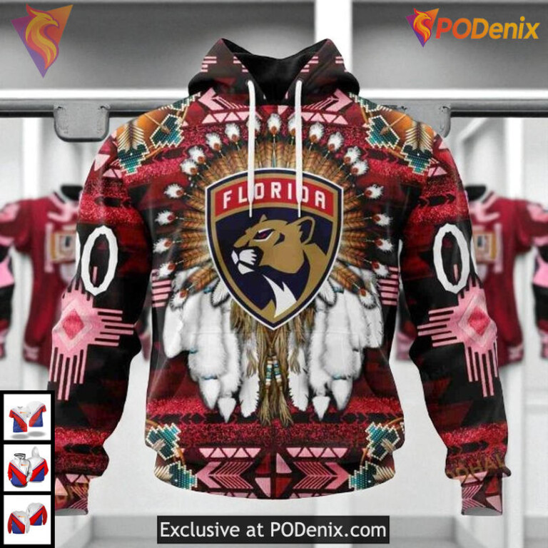 Traditional Native Costume Style Custom Florida Panthers Unisex Hoodie NHL 3D