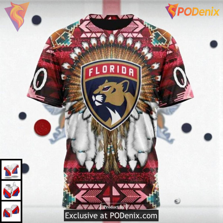 Traditional Native Costume Style Custom Florida Panthers Unisex Hoodie NHL 3D - 3
