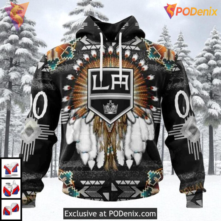 Traditional Native Costume Style Custom Los Angeles Kings Graphic Hoodie NHL 3D