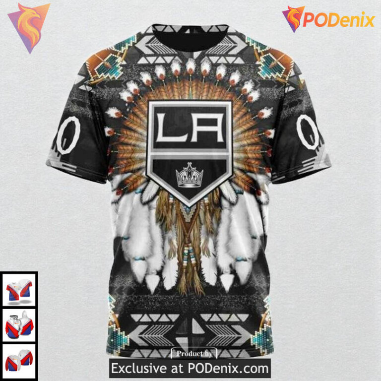 Traditional Native Costume Style Custom Los Angeles Kings Graphic Hoodie NHL 3D - 3
