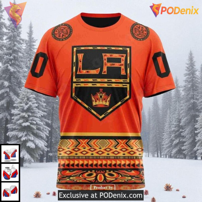 Truth And Reconciliation Day Tribute Custom Vintage Los Angeles Kings Hoodie NHL 3D - 3