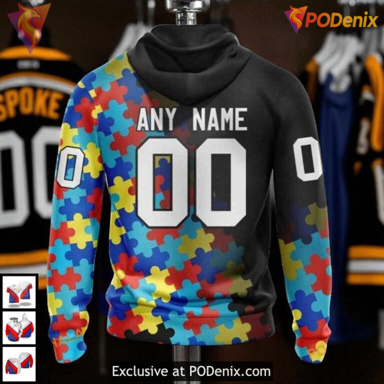 Unique Autism Awareness Boston Bruins Vintage Hoodie Stand Strong - 1