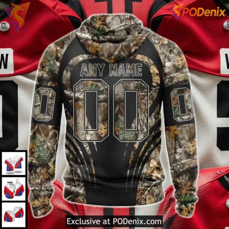 Unisex Chicago Blackhawks All Over Print Hoodie, Camo Hunting Inspired Design - 1
