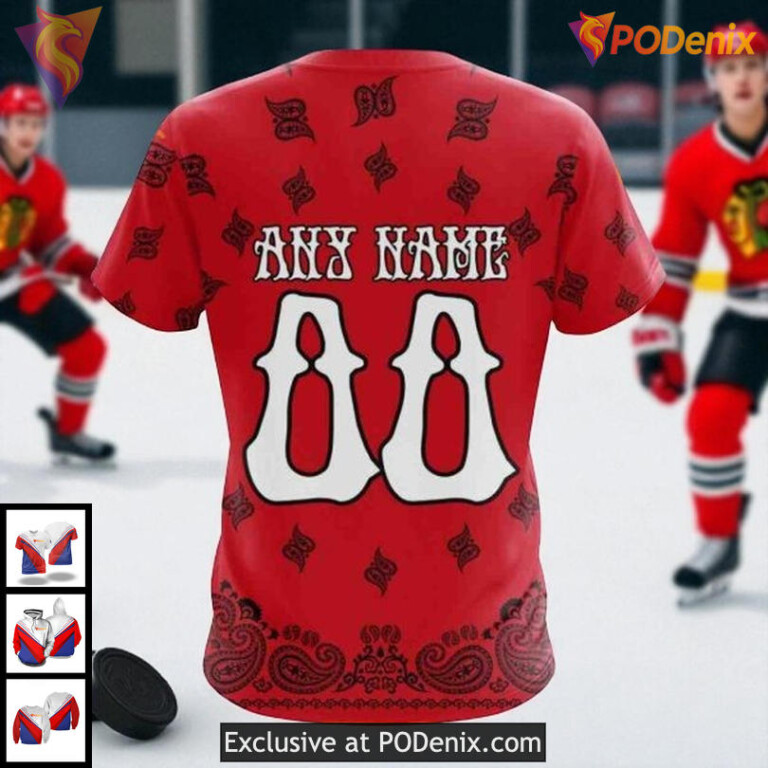 Unisex Chicago Blackhawks All Over Print Hoodie Grateful Dead Skull Design NHL 3D - 3