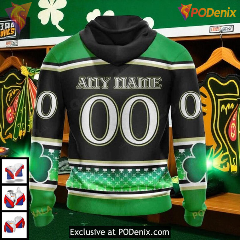 Unisex Chicago Blackhawks All Over Print Hoodie, Lucky Patricks Day Vibes - 1