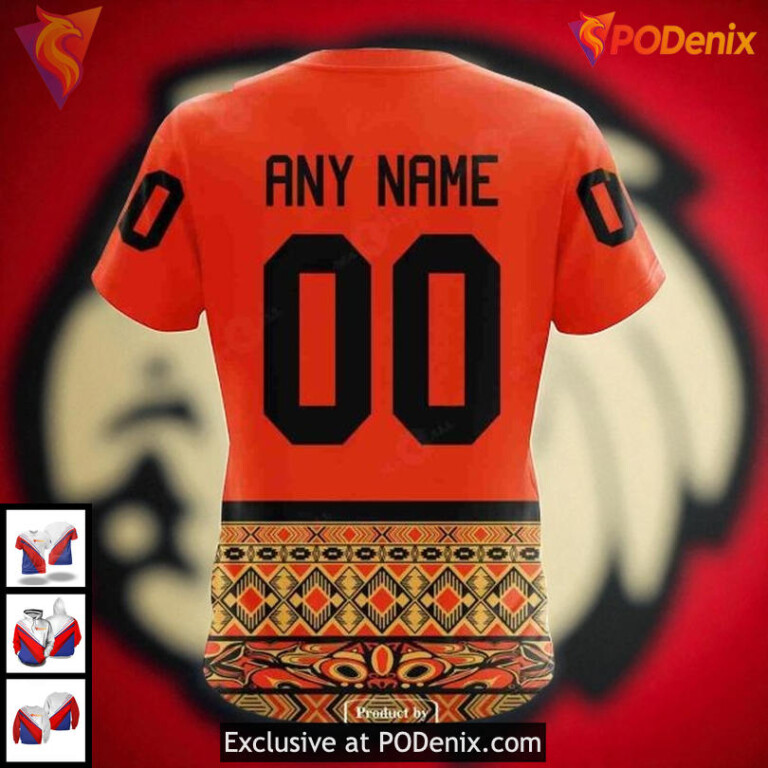 Unisex Chicago Blackhawks All Over Print Hoodie, Orange Day NHL 3D Design - 3