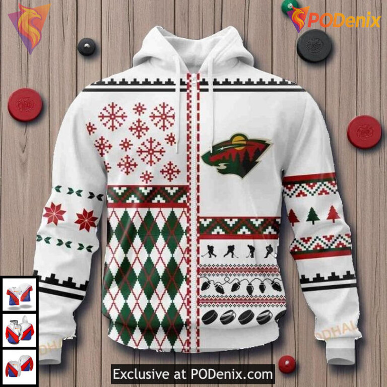 Unisex Christmas Edition NHL Minnesota Wild 3D Hoodie Sweatshirt - 1