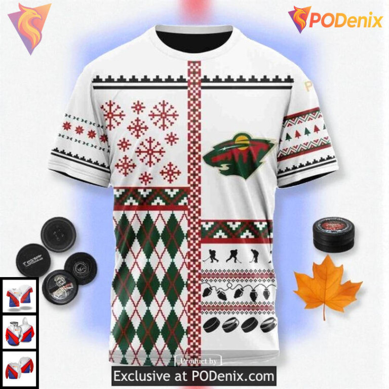 Unisex Christmas Edition NHL Minnesota Wild 3D Hoodie Sweatshirt - 3