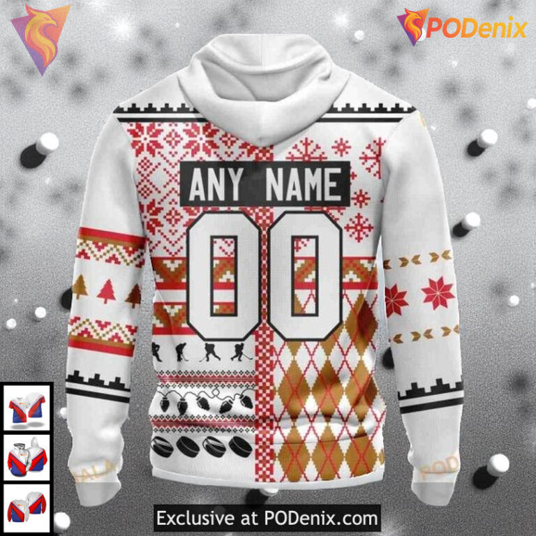 Unisex Christmas Festive Gear NHL Edmonton Oilers Pullover Hoodie 3D - 1
