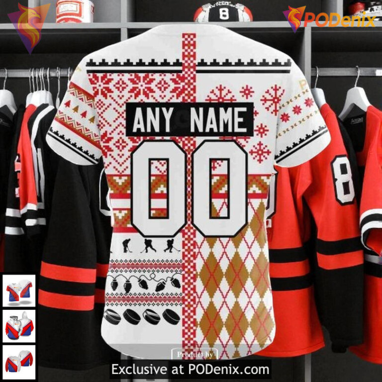 Unisex Christmas Festive Gear NHL Edmonton Oilers Pullover Hoodie 3D - 3