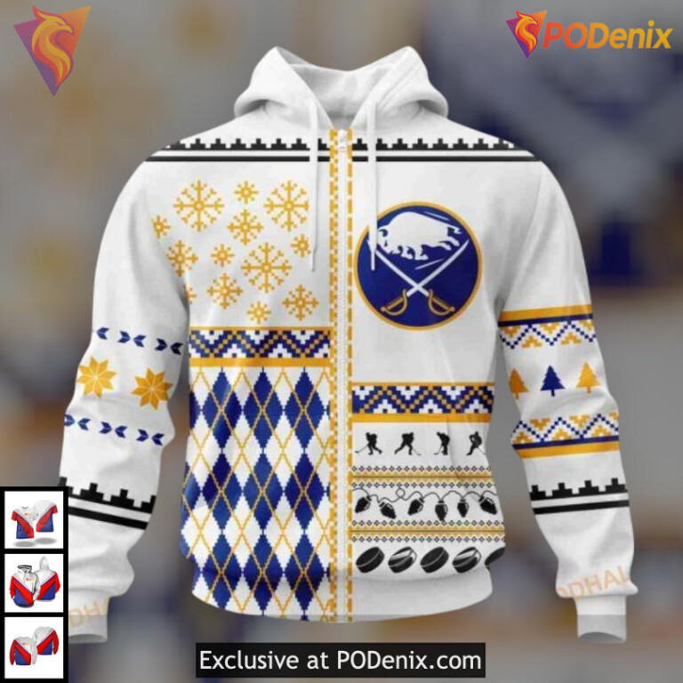Unisex Christmas Idea NHL Buffalo Sabres Mens Hoodie 3D - 1