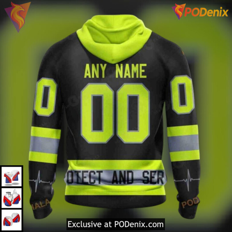 Unisex Firefighter Uniform Tribute NHL Buffalo Sabres Unisex Hoodie 3D - 2
