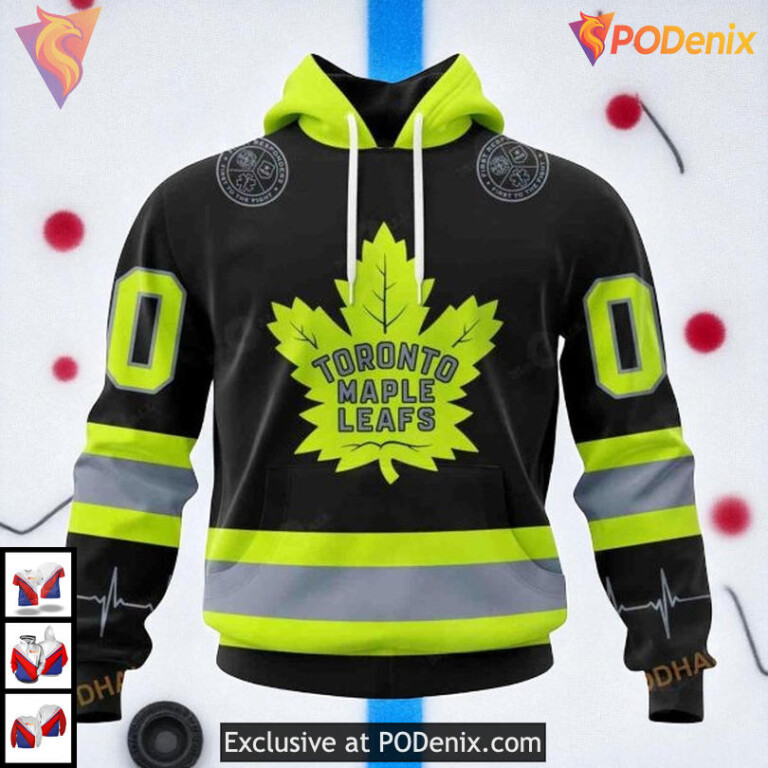 Unisex Firefighter Uniforms Toronto Maple Leafs Womens Hoodie, Custom NHL 3D Shirt