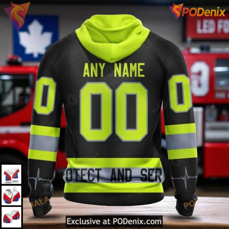 Unisex Firefighter Uniforms Toronto Maple Leafs Womens Hoodie, Custom NHL 3D Shirt - 1