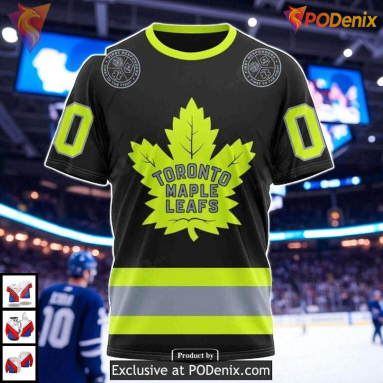 Unisex Firefighter Uniforms Toronto Maple Leafs Womens Hoodie, Custom NHL 3D Shirt - 2