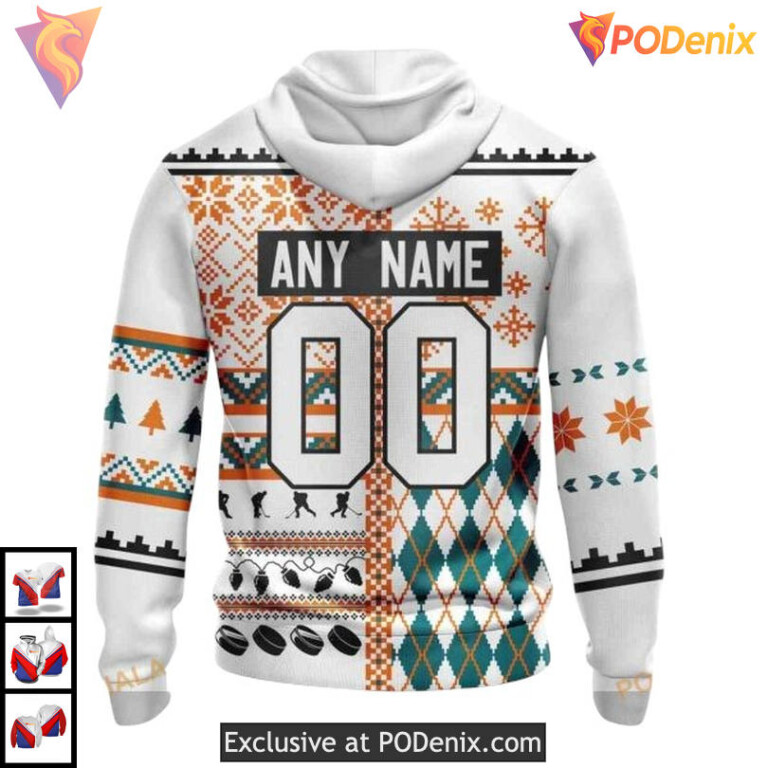 Unisex Holiday Cheer Edition Custom Custom Name San Jose Sharks Hoodie 3D - 1