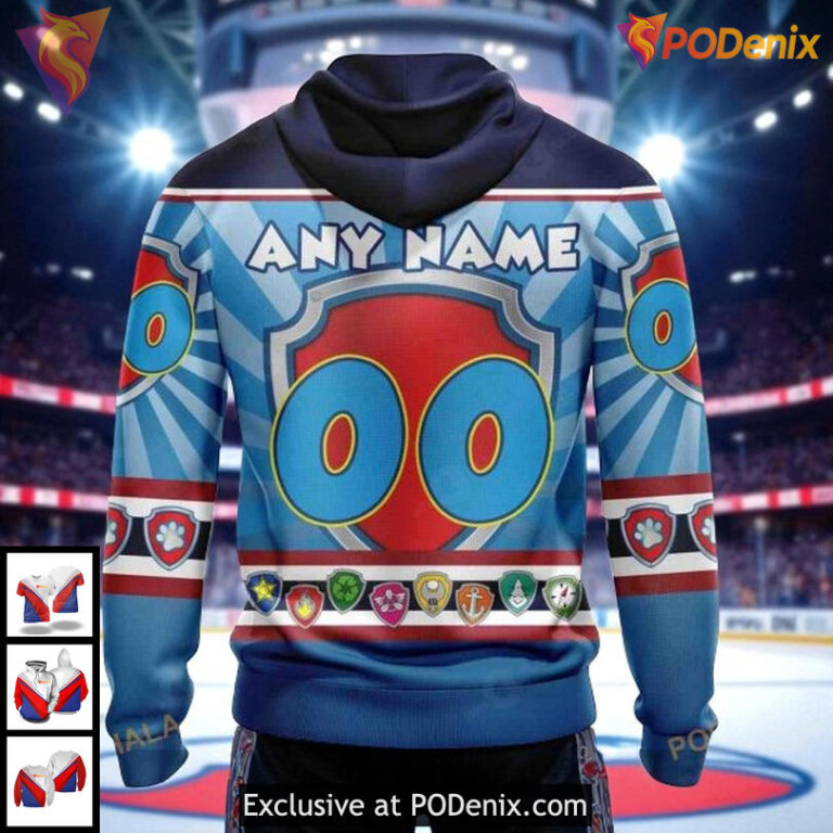 Unisex New York Islanders All Over Print Hoodie Custom Paw Patrol Design - 1