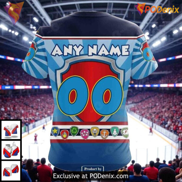 Unisex New York Islanders All Over Print Hoodie Custom Paw Patrol Design - 3
