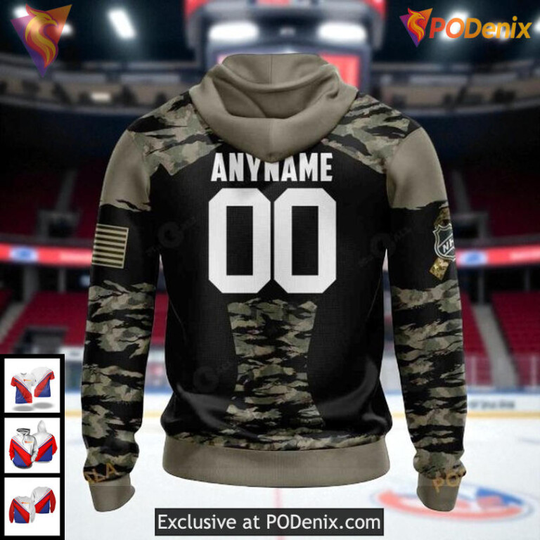 Unisex New York Islanders All Over Print Hoodie, Military Camo Fan Design - 1