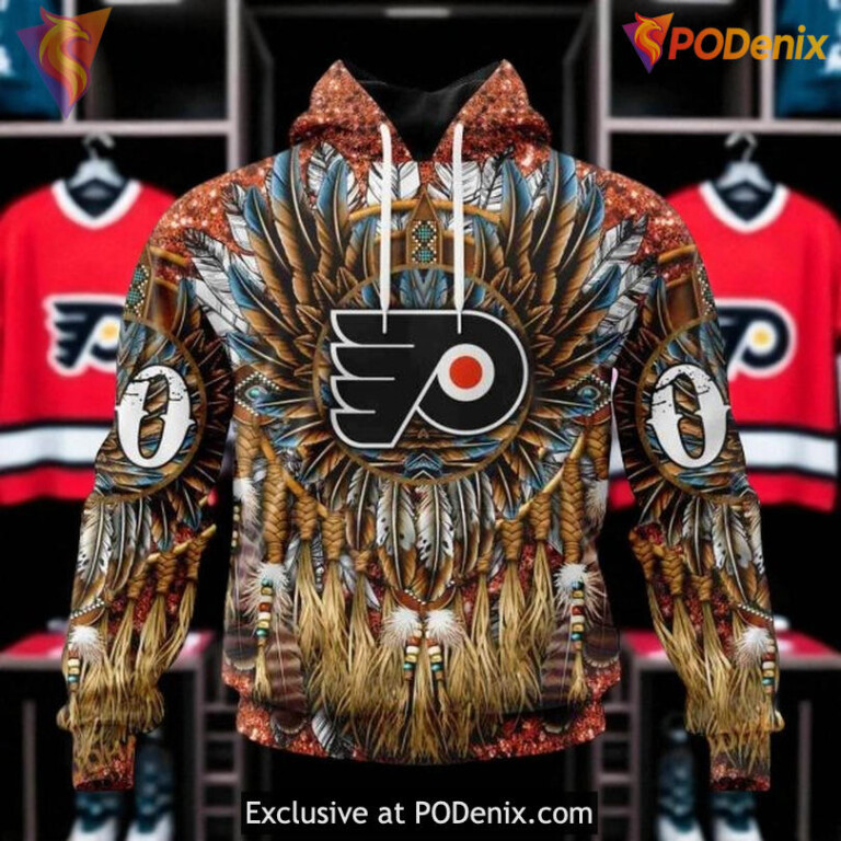 Unisex Philadelphia Flyers All Over Print Hoodie Native Costume Design
