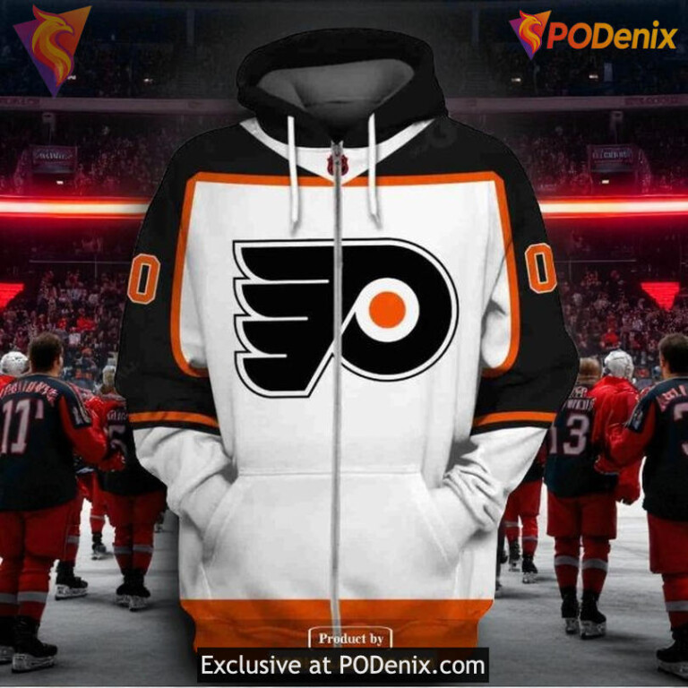 Unisex Philadelphia Flyers All Over Print Hoodie, Reverse Retro Custom Hoodie