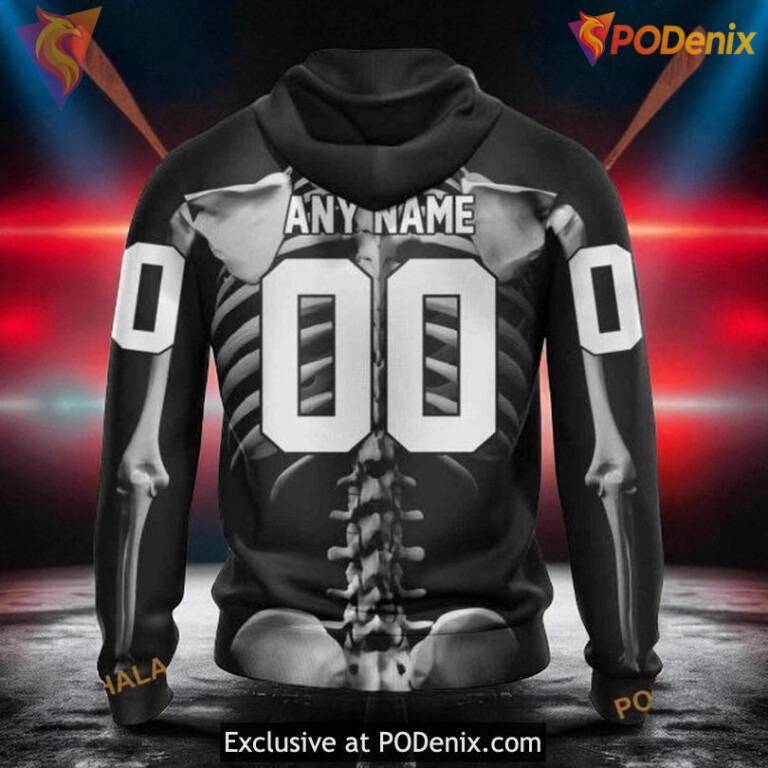 Unisex Philadelphia Flyers All Over Print Hoodie Skeleton Costume NHL - 1