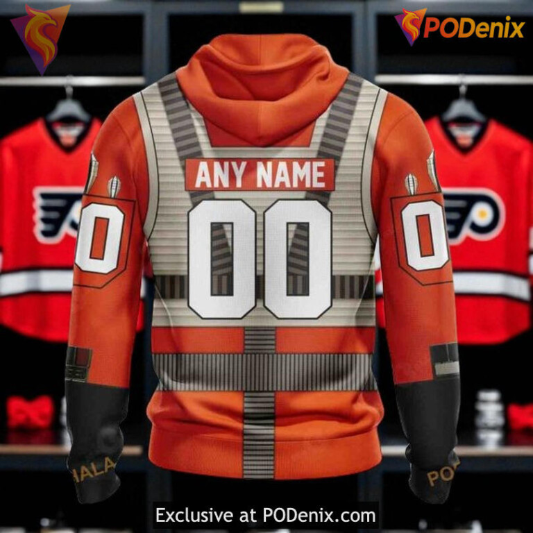 Unisex Philadelphia Flyers All Over Print Hoodie, Star Wars Rebel Pilot Design - 1