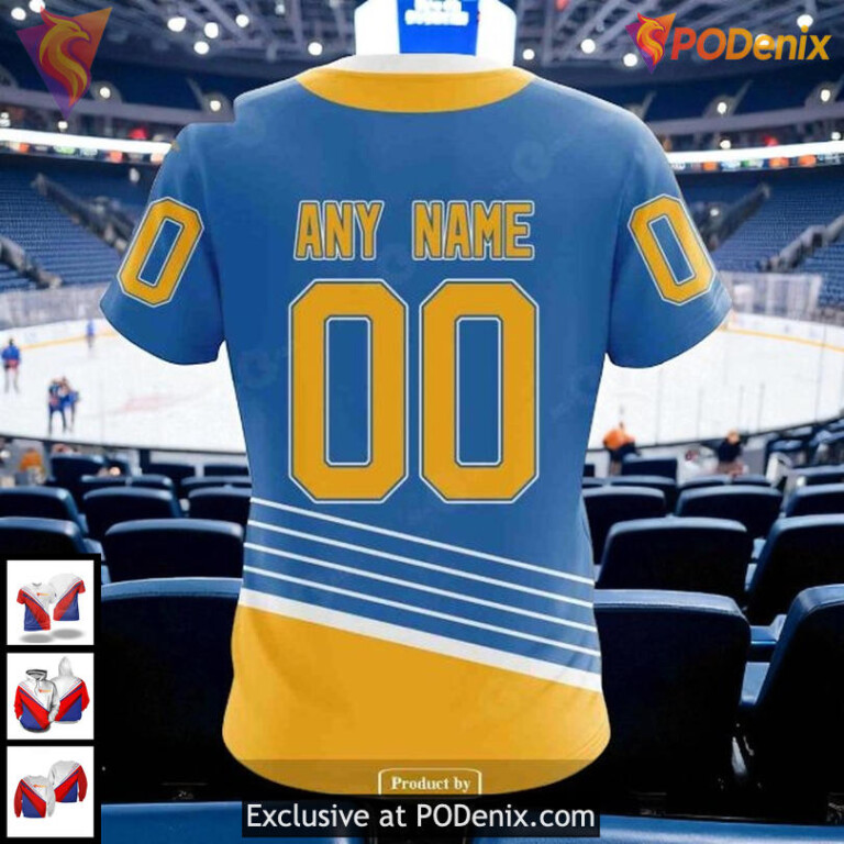 Unisex St Louis Blues Hoodie Retro Redesign NHL 3D Custom Fan Apparel - 3