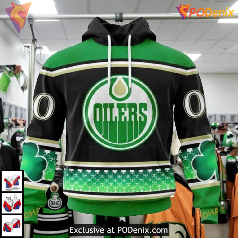 Unisex St Patrick’s Day Celebration NHL Edmonton Oilers 3D Hoodie Shirt