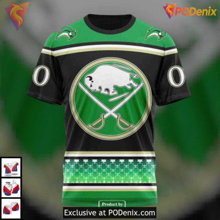 Unisex St Patricks Day Celebration NHL Personalized Buffalo Sabres Hoodie 3D - 2
