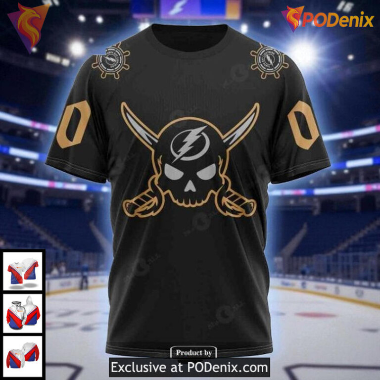 Unisex Tampa Bay Lightning Hoodie, Custom Gasparilla Pirate 3D Design NHL - 2