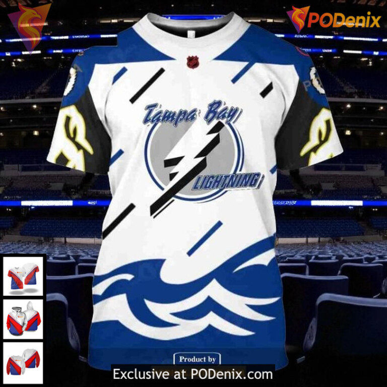Unisex Tampa Bay Lightning Hoodie Custom Reverse Retro NHL 3D Design - 3